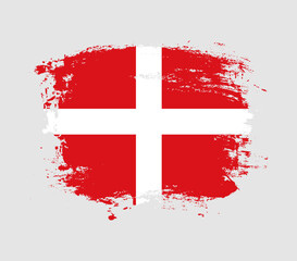 Elegant grungy brush flag with Sovereign Military Order of Malta national flag vector