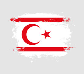 Elegant grungy brush flag with Turkish Republic of Northern Cyprus national flag vector