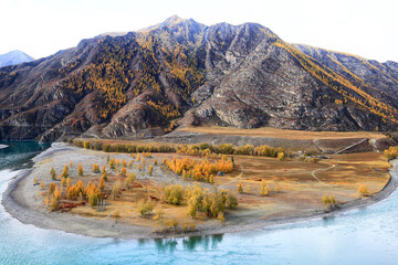 landschaft berg altai, panorama landschaft freiheit, herbstnatur sibiriens © kichigin19
