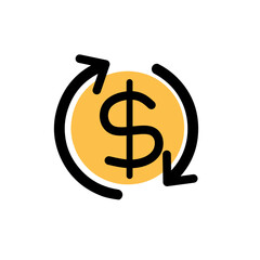 Money icon wih color, Finance vector