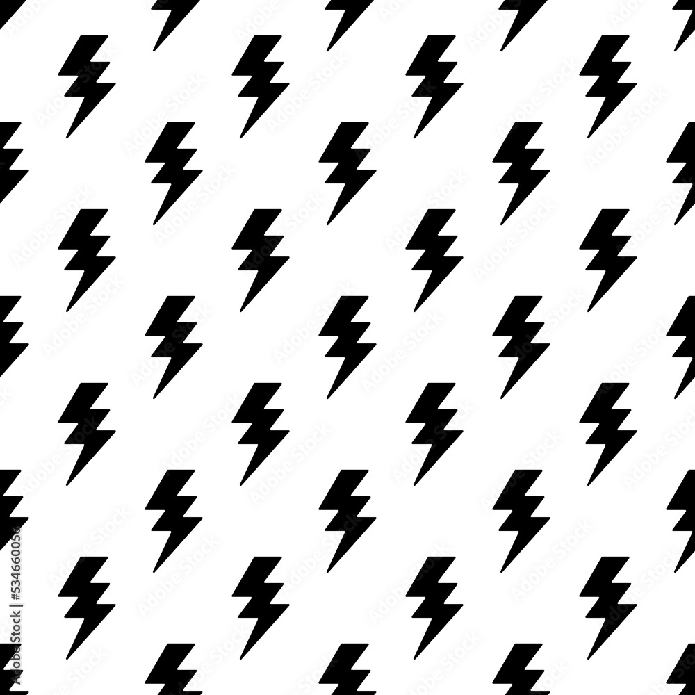 Poster vector cartoon seamless pattern with flash lightning print. abstract repeatable thunderbolt backgrou