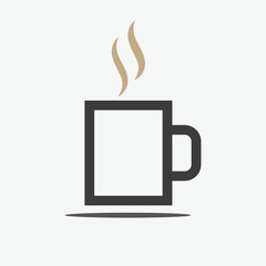 Coffee Mug Icon Vector Template For Web, Computer And Mobile App