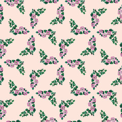 pattern with watercolor wild flowes