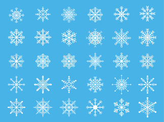 mega set of decorative snowflake element of christmas design