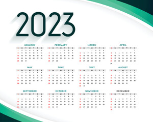 2023 new year calendar template for business stationery