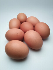 a number of chicken eggs on a white background are very suitable to be applied in the design of posters, pamphlets, quotes