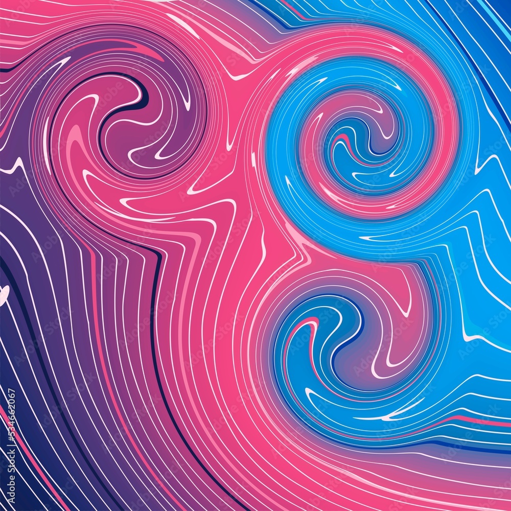 Wall mural stylish spiral geometric pattern. ornament of lines and curls. linear abstract background.