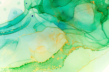 Green and gold artwork watercolor texture