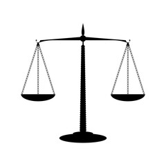 the scale of justice icon and justice scale vector image.