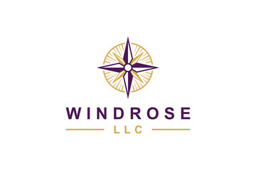Windrose Compass logo design modern direction icon simple minimalist law legal business