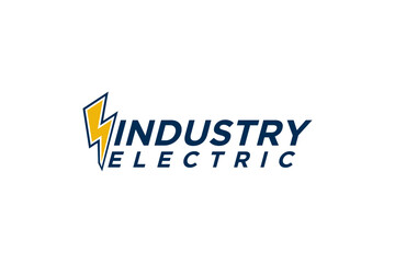 Electric industry logo design power plants lightning icon symbol illustration engineering technology