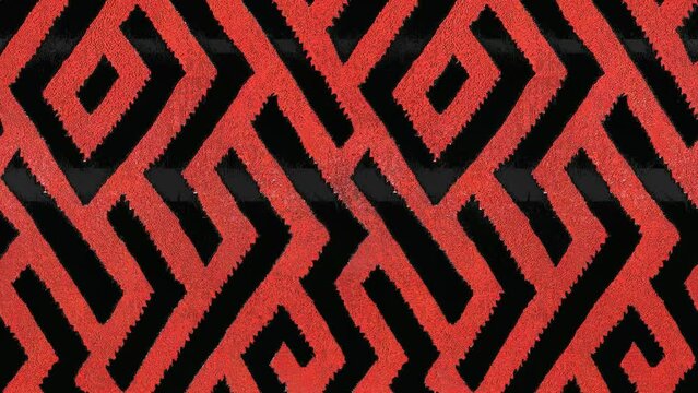 Aztec print. Mexican seamless looping animation. Ethnic ornament. Tribal stripes animation. Ikat animation. Folk background. African rug