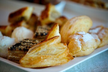 Confectionery and pastries. Delicious desserts from the pastry chef.