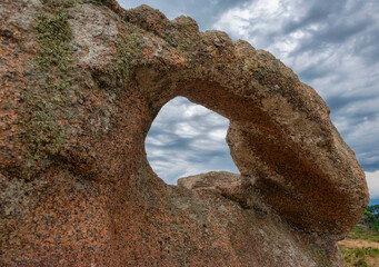 Famous granite rocks at the cote de granite rose in Tregastel in Brittany, France