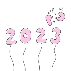 Balloons 2023. Happy new year. Illustration on an isolated background.