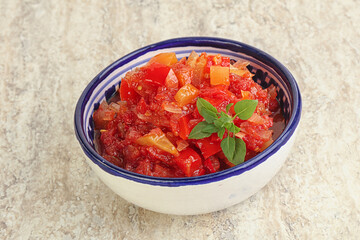 Hungary vegetarian Lecho with vegetables