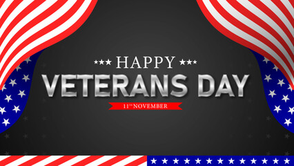Veterans day background,banner,greeting card and banner with american flag and stars