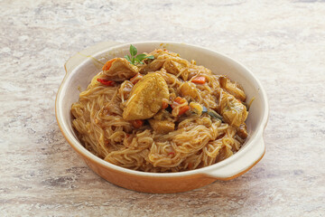 Wok Udon with chicken curry