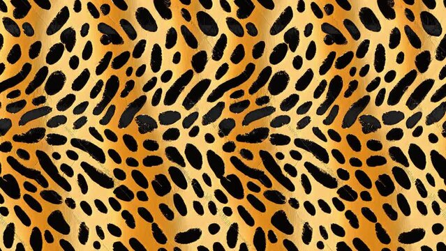 Leopard head color painting animation seamless looping retro design