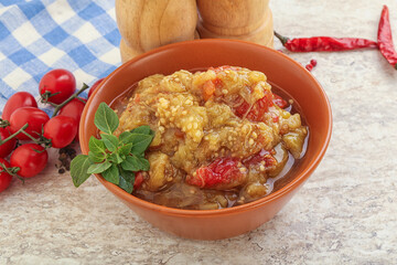 Caucasian Mangal salad with baked vegetables