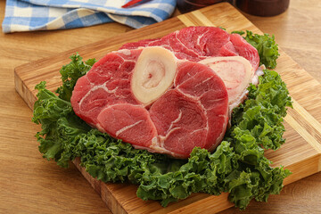 Raw ossobuco beef meat for cooking