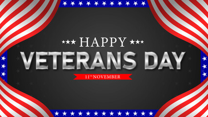 Veterans day background,banner,greeting card and banner with american flag and stars