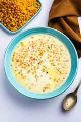 Sweet Bundi Kheer or payasam is a tasty Indian dessert recipe