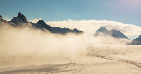 Beautiful landscape in the Swiss Alps in winter