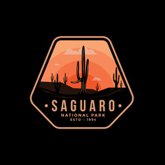 Saguaro National Park Illustration emblem logo.