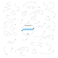 Grunge arrows vector set . Hand drawn abstract Vector set. Brush stroke style. Isolated on background. Vector illustration