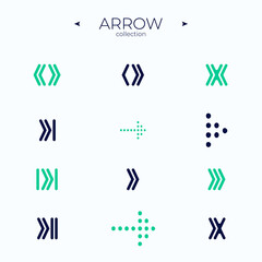 Simple set of arrow icons. Universal Arrow icon. Thin line style. To use in web and mobile UI. Editable vector stroke