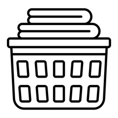 Laundry Basket Line Icon