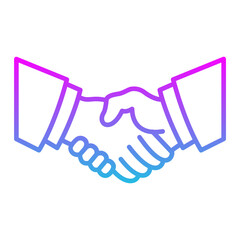 Handshake Line Gradient Icon