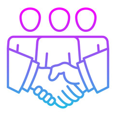 Teamwork Line Gradient Icon
