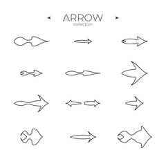 Premium set of arrow line. Arrow vector icon set. Modern vector symbols. To use in web and mobile UI. Vector illustration