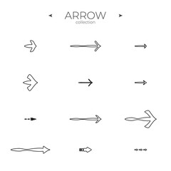 Thin Line Icons. Line icons collection. Arrow basic UI elements. For Apps. Vector illustration