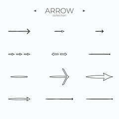 Premium set of arrow line. Linear Arrow icons set. Thin line style. For Apps. Editable vector stroke