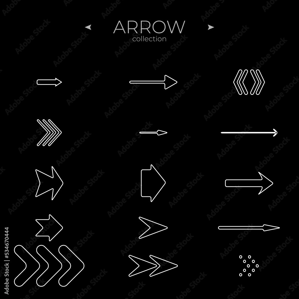 Aufkleber premium set of arrow line. universal arrow icon. modern vector symbols. simple minimal pictogram. ve
