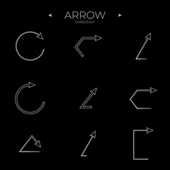 Line Arrow icon set. Linear Arrow icons set. Modern vector symbols. For Apps. Vector
