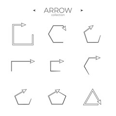 Premium set of arrow line. Line icons collection. Thin line style. Simple Minimal Pictogram. Editable vector stroke