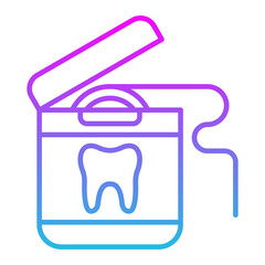 Dental Floss Line Gradient Icon