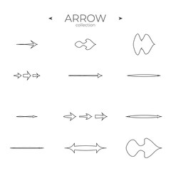 Premium set of arrow line. Linear Arrow icons set. Trendy line style. For Apps. Vector