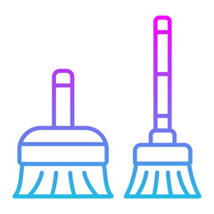 Sweeping Tools Line Gradient Icon