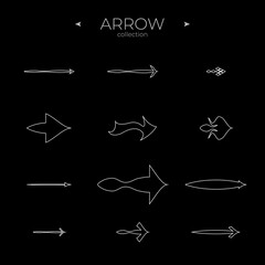 Premium set of arrow line. Universal Arrow icon. Thin line style. Simple Minimal Pictogram. Editable vector stroke