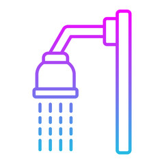 Shower Line Gradient Icon