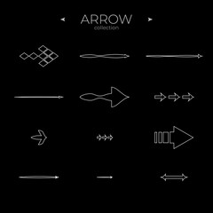 Thin Line Icons. Arrow vector icon set. Trendy line style. To use in web and mobile UI. Vector