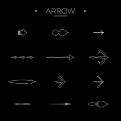 Premium set of arrow line. Outline symbol collection. Modern vector symbols. Simple Minimal Pictogram. Editable vector stroke