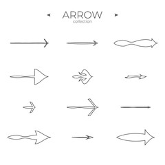 Line Arrow icon set. Linear Arrow icons set. Trendy line style. For Web Graphics. Vector