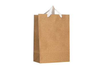 mock up-Recycle Craft paper bag mockup isolated on white background.