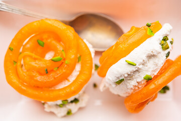 Jalebi Ice Cream, combination of Indian dessert with a twist